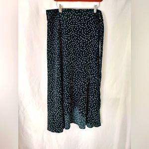 Newchoice Dark Green Polka dot Wrap Skirt. Size L
